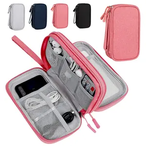 Travel Cable Organizer Pouch Electronic Accessories Carry Case Portable Waterproof Double Layers All-in-One Storage Bag for Cord, Charger, Phone, Earphone, Travel Accessories Essentials for Men Women