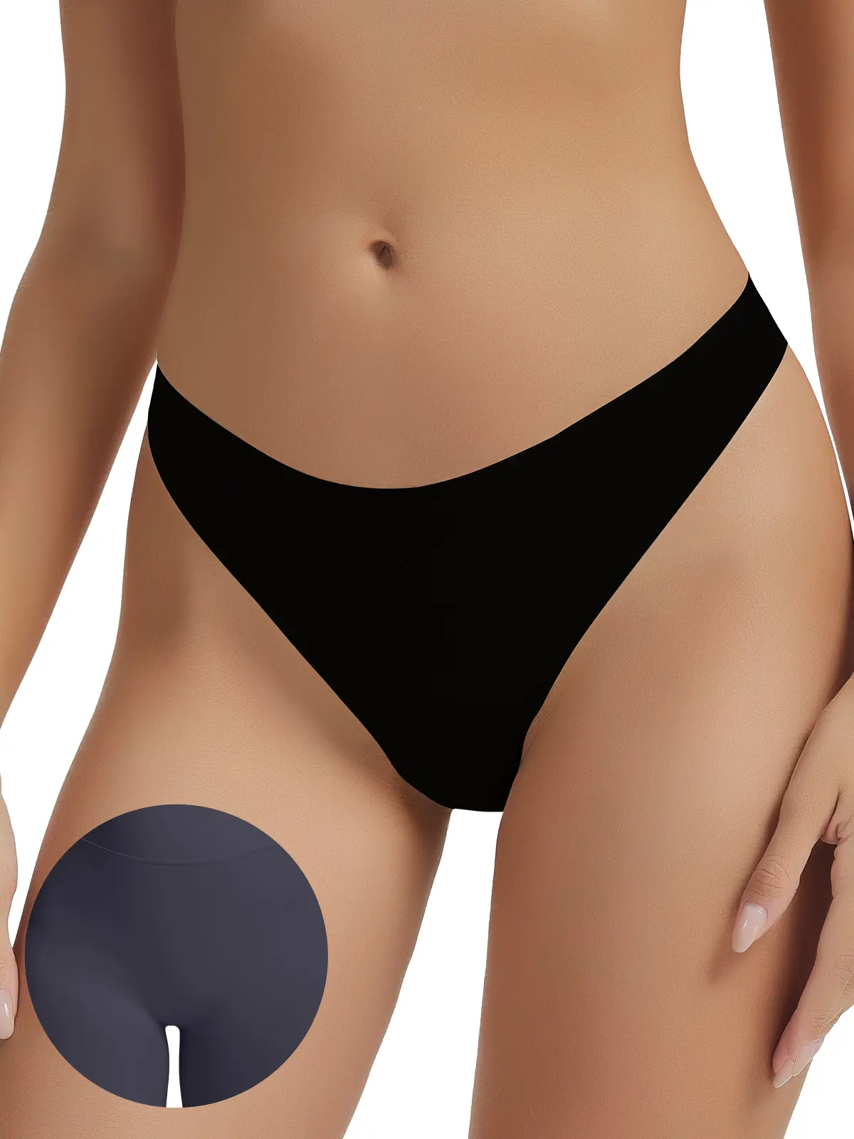 Women Low Waist Seamless Thong Underwear Camel Toe Proof Invisible Daily Fitness Panties