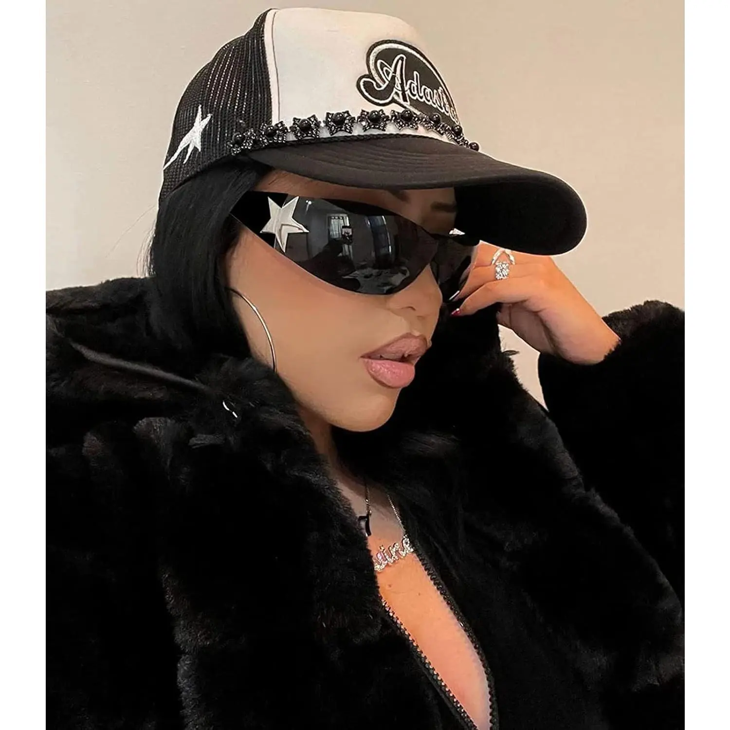 2026] Rimless Y2K Sunglasses Star Wrap Around Glasses 2000S 
