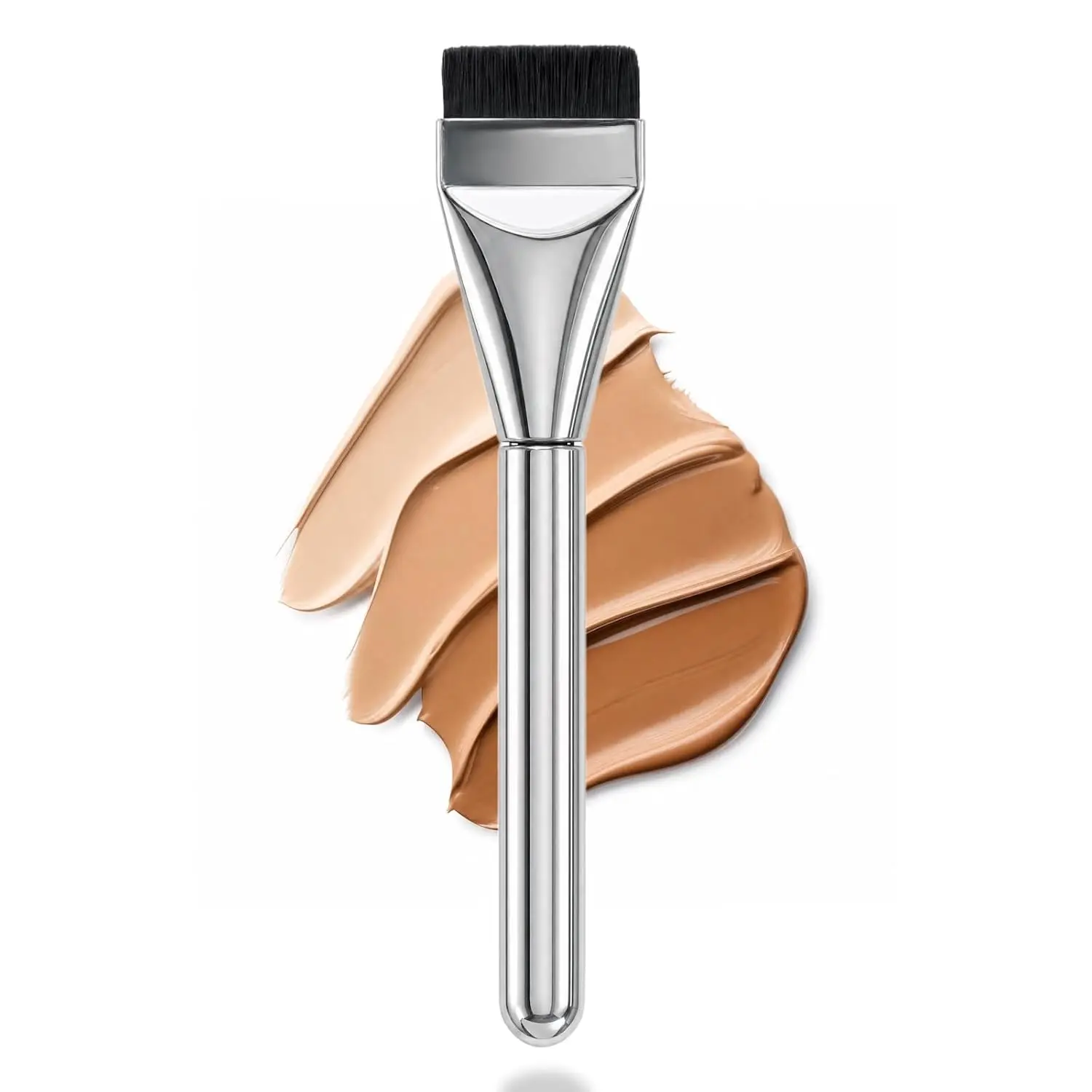 Flat Foundation Brush, Korean Makeup Spatula Brush for Liquid Foundation, BB Cream, Facial Contour, Ultra-Thin with Synthetic Bristles for Smooth & Even Application