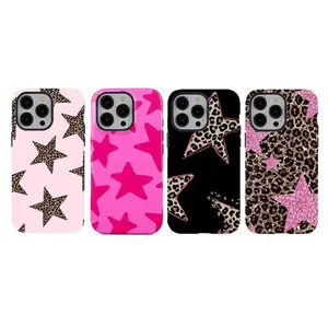 Star Print Y2K Phone Case, Bold Aesthetic Shockproof Cover, Compatible with iPhone 11-17 Pro Max/Plus and Samsung Galaxy S23-25