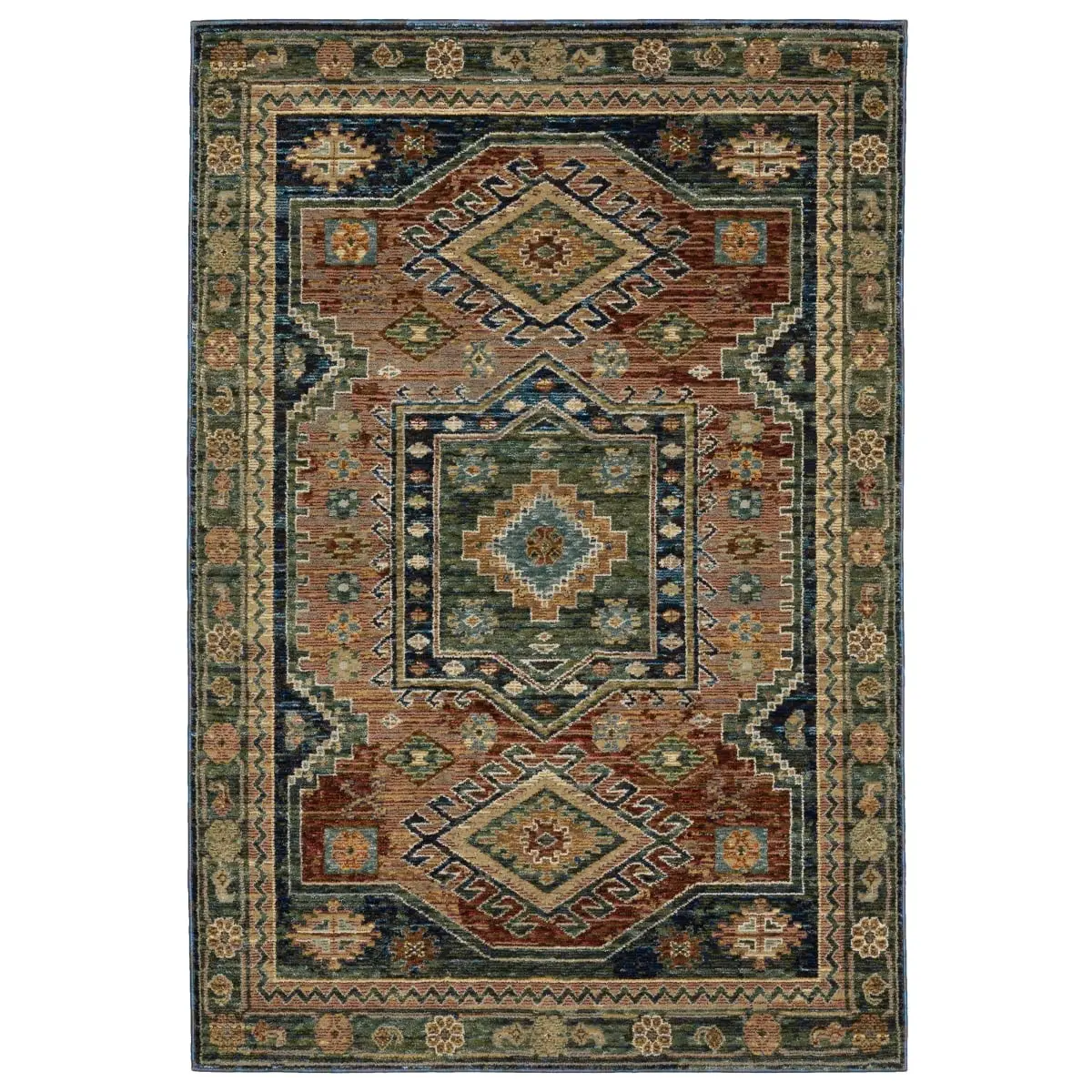 Sphinx by Oriental Weavers Andorra 2442A Traditional-Casual Power Loomed Rectangle Area Rug, 1' 10" x 3' 2", Blue, Model A2442A058100ST