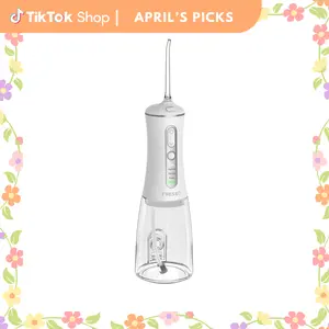 FRESKO Water Dental Flosser – 50-Day Battery, 10 oz Tank, 5 Tips, Waterproof & Gentle for Braces/Sensitive Gums