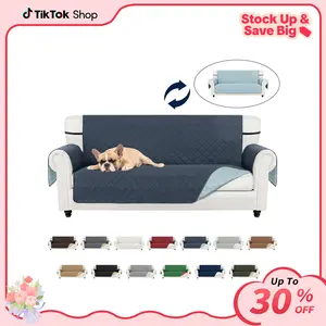 【mothersdaygift】Easy-Going Reversible Couch Cover for sofa, Water Resistant Sofa Protector Slipcover for 1/2/3/4 Seater with Foam Sticks Elastic Straps for Pet, Sofa Blanket, Livingroom