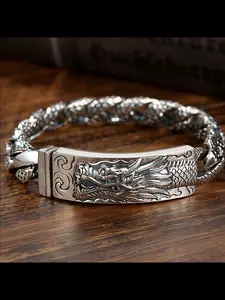 Handmade Vintage Dragon Pattern Bracelet, Unisex Bold Personality Design, 2026 Fashion Accessory, Classic Wrist Accessory, Men and Women Jewelry