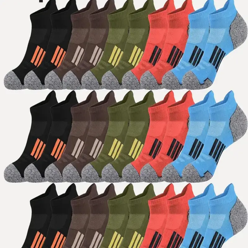 【Biack Friday】Men's Colorblock Ankle Socks, Casual Athletic Sportswear Activewear Moisture Wicking Socks, Soft Comfy Breathable Socks for All Seasons Daily Wear, Sweat Wicking Socks, Breathable Polyester Socks