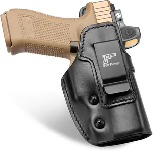 Premium IWB Leather Holster – Precision Fit for Glock 19 Series (Gen 1–5), MOS Models, PSA Dagger Compact & Ruger RXM, Shadow Systems MR920,Optics-Ready Design, Concealed Inside-the-Waistband Carry, Fits 1.5”–1.75” Belts, Black