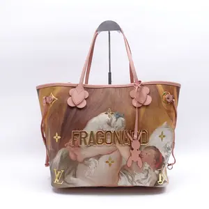Pre-owned Louis Vuitton Canvas Shoulder Bags The Master Collection Neverfull Mm W/Pouch Multicolor Coated Shoulder Bag T10408098