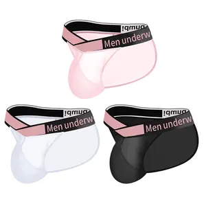 Men's Ultra-Thin Ice Silk High-Cut Triangle Briefs Sexy Large V Transparent U-Shaped Comfort Underwear