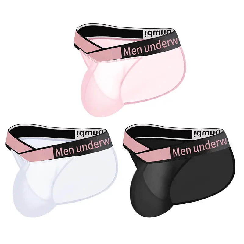 Men's Sheer Seamless Silky Smooth Sexy Underwear, Menswear Activewear Sportswear Athletic Bulge Pouch See-Through Lingerie Underwear Sets