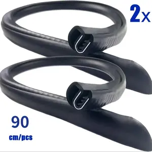 Car B-Pillar Silent Sealing Strip Car Accessories, 2-Piece 0.9m Set, Windproof, Dustproof, Noise-Reducing Steel Frame EPDM Black Rubber Strip with Fasteners