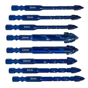 8-Piece Upgraded Toothed Brick Stone Drill Bit Set, Professional Hard Alloy Concrete Drill Bits, Multi-Material Industrial Tool Kit