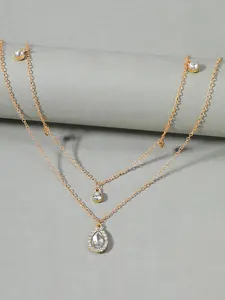 New Crystal Water Drop Multi-Layer Necklace, Elegant Fashion Sweater Chain for Women, All Seasons Jewelry