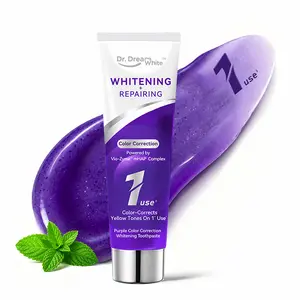 Dr.DreamWhite Purple Color Correction Whitening Toothpaste | Upgraded Purple Formula with Xylitol & Nano-hydroxyapatite | Long-Lasting Freshness | Peroxide-Free | SLS-free | Anti-Stain