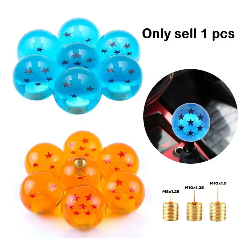 Dragon Ball Gear Shift Head Shift Knob Acrylic Stick Head 1-7 Stars Manual Transmission Car Modification Part with Adapter Car Accessories