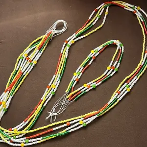 Tie on Waist Beads, Anklets and Bracelets - Colorful Beaded Accessory for Waist Wear
