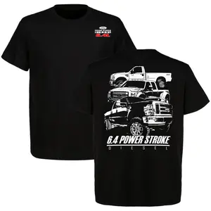 Ford 6.4 Power Stroke Trucks T-Shirt Men’s Cotton Short Sleeve Car Graphic T-Shirt Casual Menswear