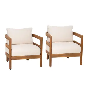 Linon Home Breton Outdoor Brown Club Chairs Setof 2