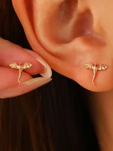 Dragon pattern earrings, flying dragon earrings, simple small wing earrings, Stud Earring Jewelry, unisex fashion jewelry, daily wear embellishment, trendy versatile and exquisite jewelry, birthday gifts