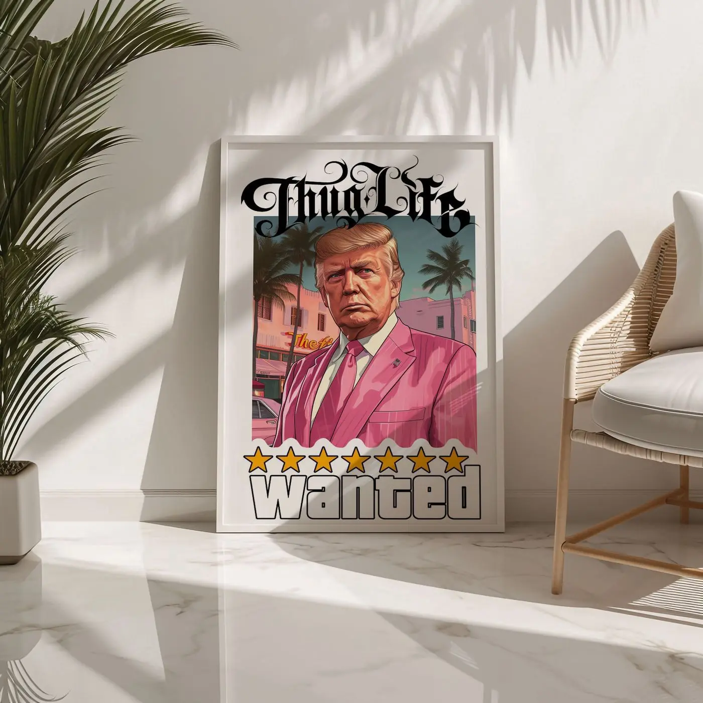 Trump Poster | Eclectic Wall Art | Thug Life | MAGA Trump Print | Presidential Printable Wall Art