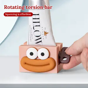 2 Counts Toothpaste Dispensers, white and pink dual color toothpaste dispenser with paste clamp for reduced waste