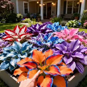300 pcs Mixed Color Hosta Plants for Garden Decoration Vibrant Variety Ideal for Diverse Settings Garden Enthusiasts with Colorful Leaves D