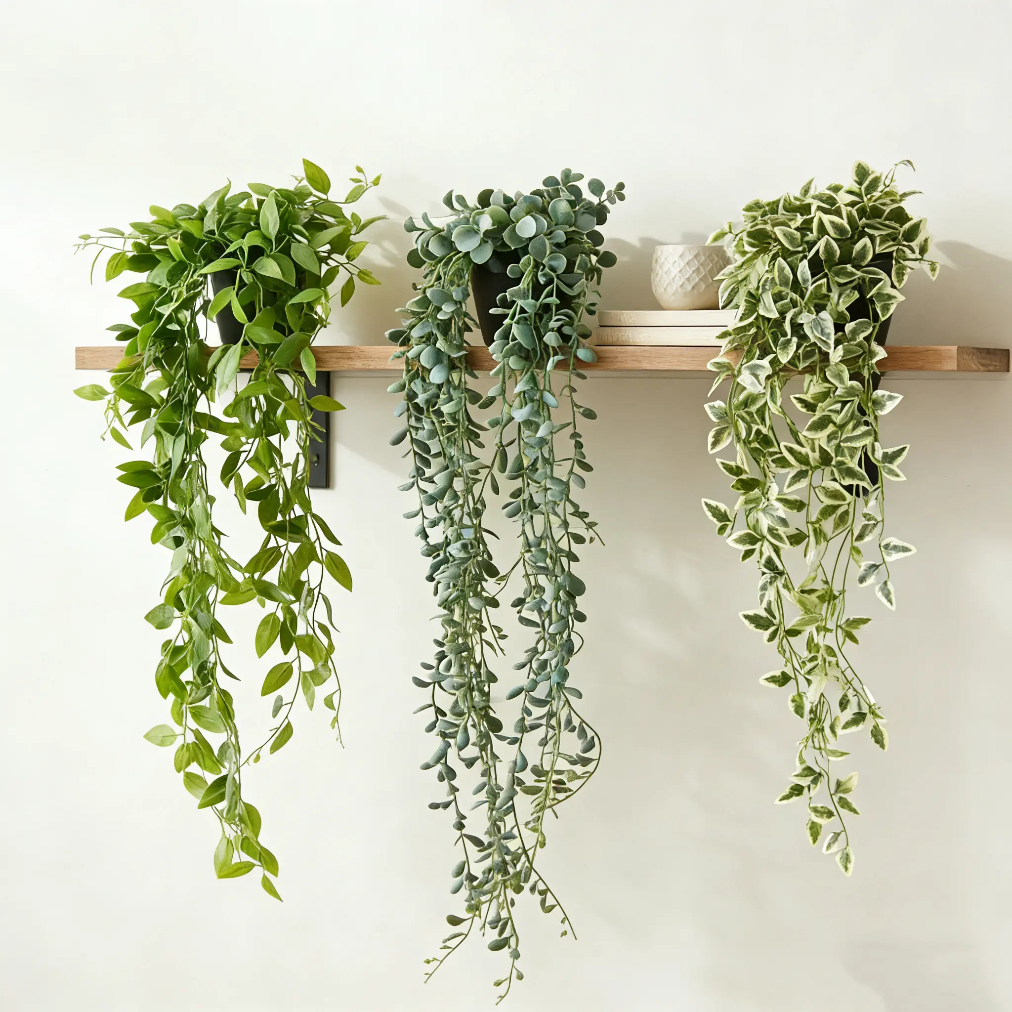 BEGINS Artificial Hanging Greenery 3 Pack, Realistic Silk Plants for Indoor Outdoor Wall Decor, Farmhouse Home & Garden Shelf Accents