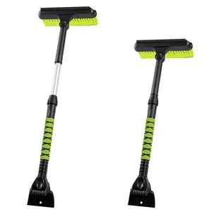 Heavy Duty Ice Scraper with Snow Brush for Car Windshield Upgraded Extendable Snow Brush with Foam Grip for Truck SUV Vehicle Windows Compact Design 21.3" to 31.8" Tool