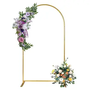 Metal Arch Backdrop Stand 7ft by 4ft Wedding Gold Balloon Arch Frame For Party Decorations