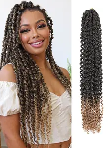 Passion Twist Crochet Hair 24 Inch Prelooped Crochet Braids Pretwisted Spring Twist Crochet Hair for Women