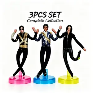 3pcs-Soft Poseable Articulated Michael Jackson Plush Doll,  Adorable Gift Idea for MJ Fans & Pop Music Lovers,little gifts for girls，plushies