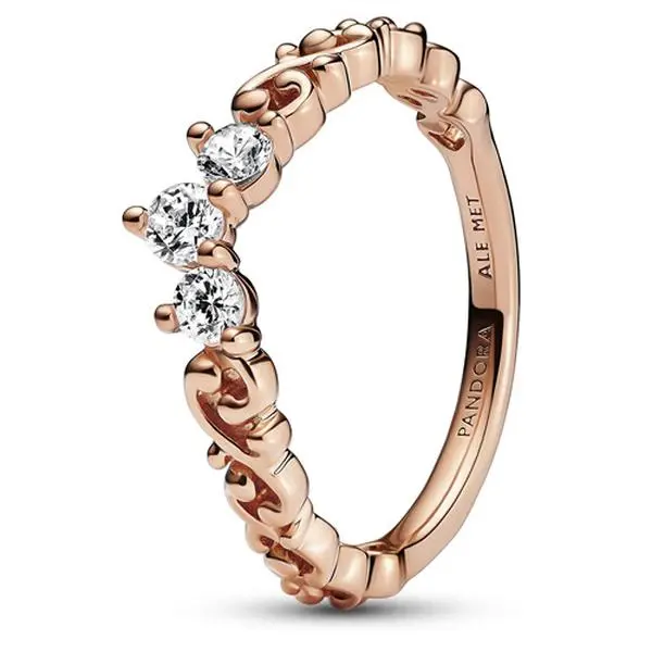 Pandora Regal Swirl Tiara Ring, 182232C01-60, Queen-Style Female Silver Ring, Daily Everyday Wear Jewelry for Regal Look