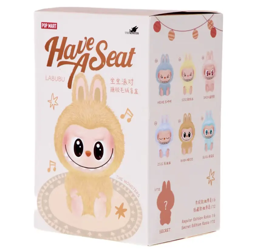 Pop Mart The Monsters- Have a Seat Vinyl Plush Keychain 1 Blind Box, 100% authentic