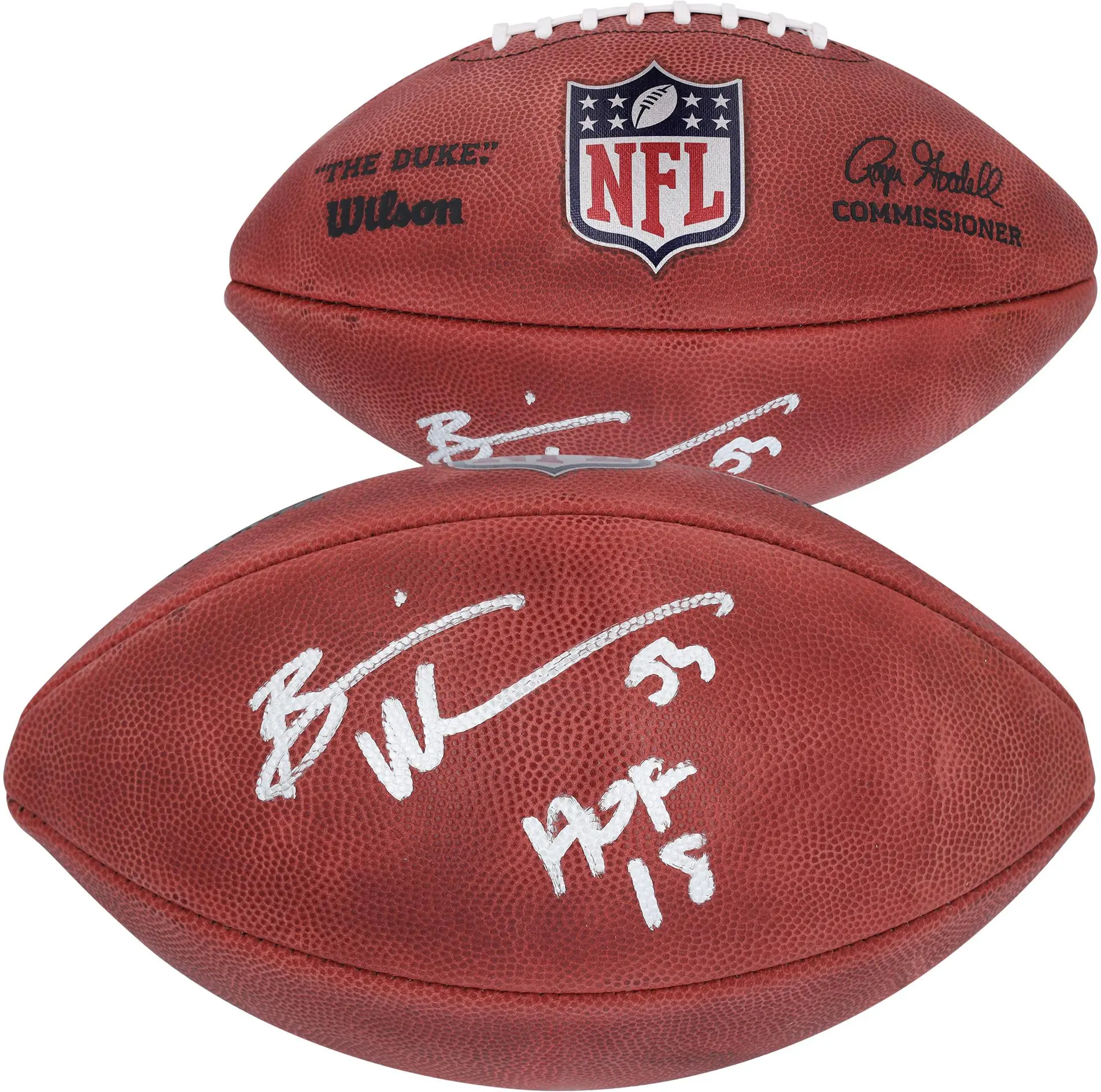 Brian Urlacher Chicago Bears Autographed Duke Full Color Football with "HOF 18" Inscription - Fanatics Authentic Certified