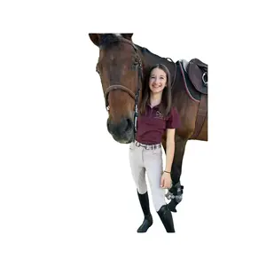 Tan CM Button up logo Breeches Women's Full Seat Riding Silicon Grip Horse Riding Equestrian Breeches
