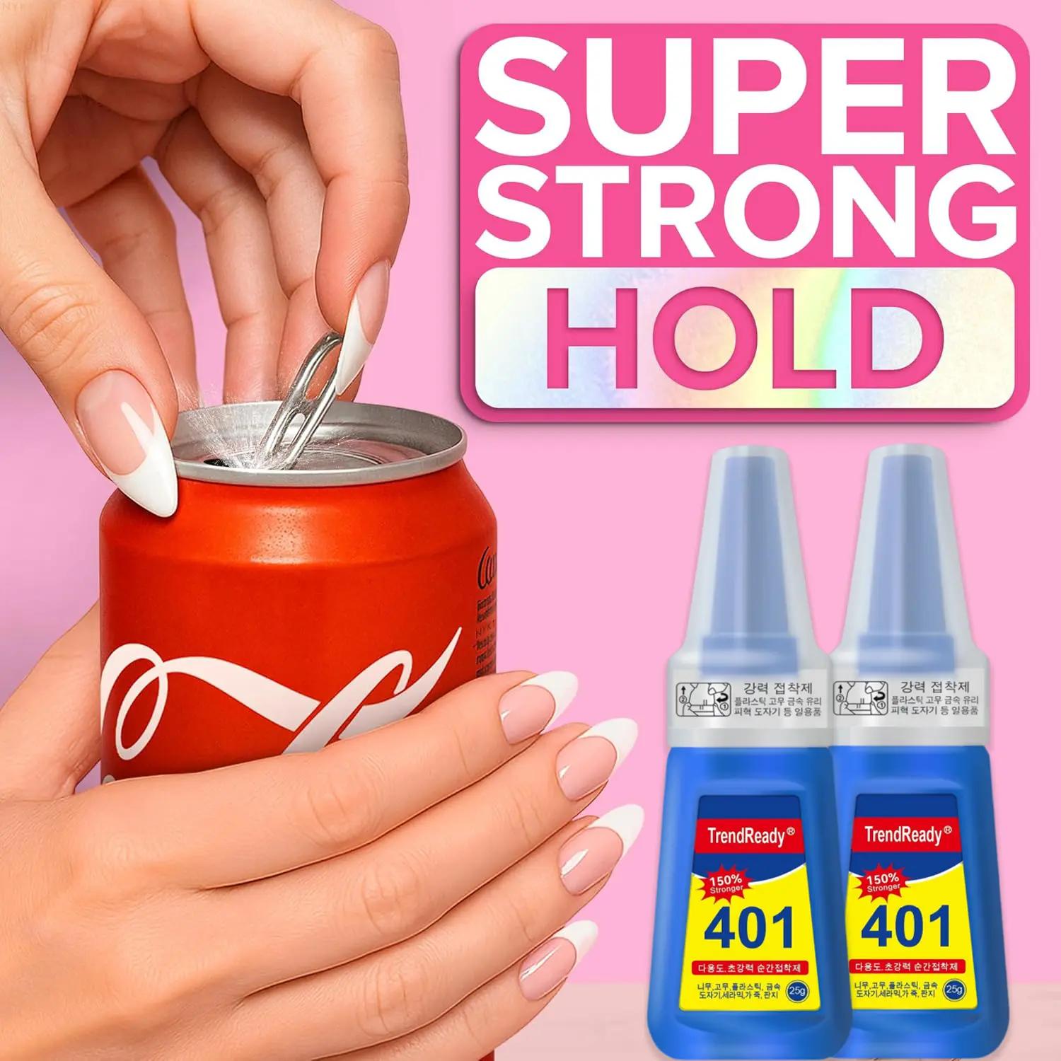 2-Pack nail glue for press-on nails, for gel nails,  extra strong nail glue, for broken nails, nail glue for press-on nails