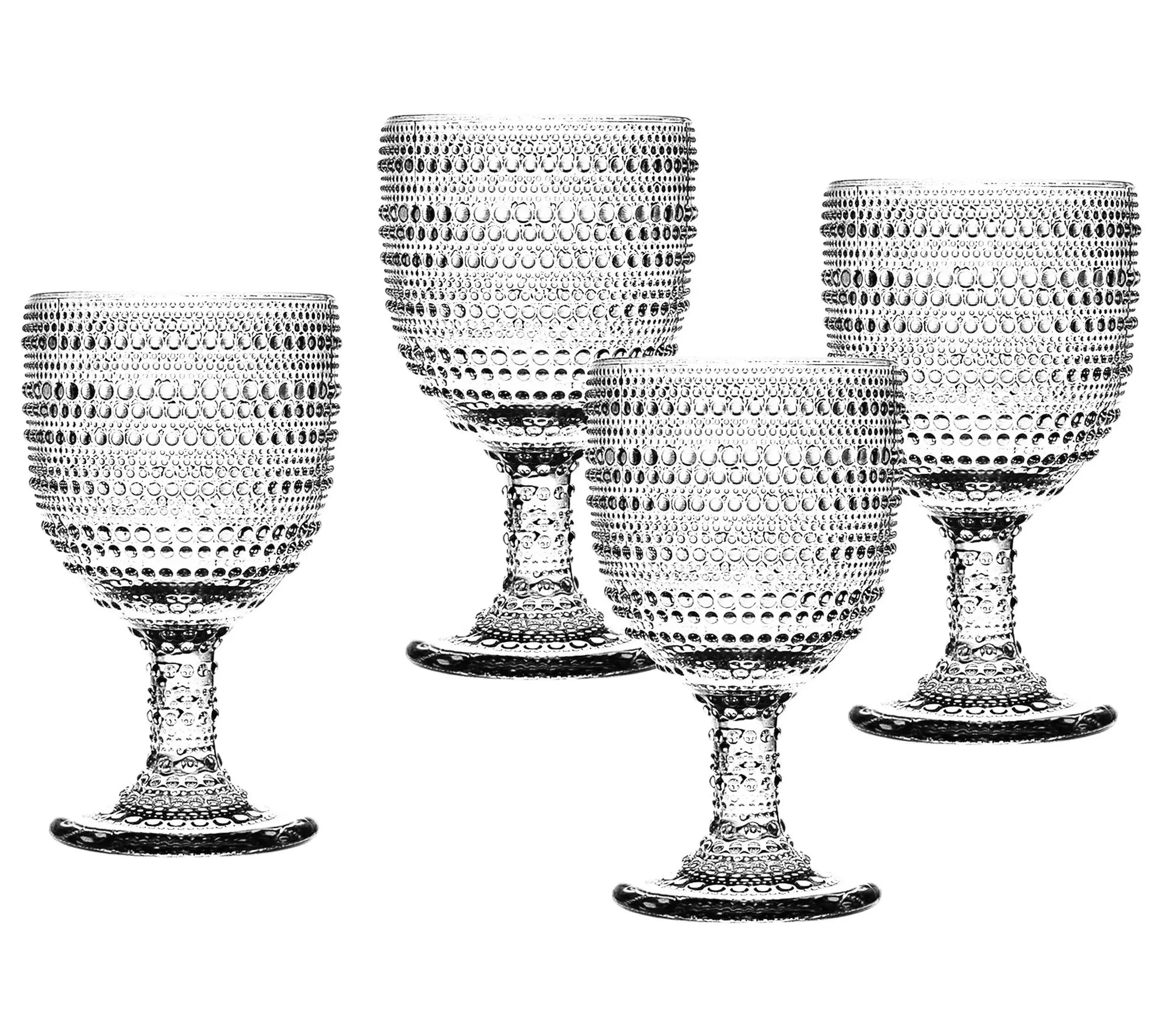 Godinger Set of 4 Lumina Clear Goblet Glassware