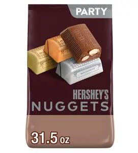 HERSHEY'S NUGGETS Assorted Chocolate Candy Party Bag, Great Stocking Stuffer and Holiday Candy, 31.5 oz
