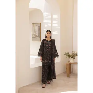 Mohagni Ready to Wear Embroidered Lawn 3pc Farshi Shalwar Suit SLM4