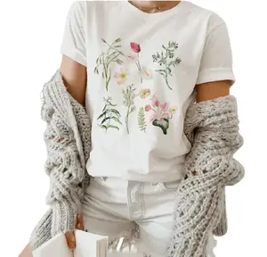 Flower T-Shirt, Gift For Her, Women Trendy Tshirt, Spring Concept, Wild Meadow Flower Nature Tee, Floral Tee, Gardener Botanical Shirt, Pastel Botanical Floral Pullover, Fairycore Oversized Wildflowers Sweatshirt, T-Shirt
