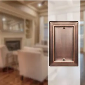 Architectural Metal Blank Light Switch Wall Plate - Antique Copper Finish