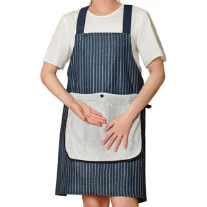 Apron with Pockets for Women and Men Cross Back Design with Towel Machine Washable Kitchen Apron for Cooking Grilling Painting Cleaning Gardening