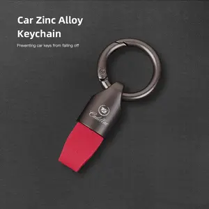 Zinc Alloy Leather Car Key Chain Strap Keyring For Cadillac Escalade CTS ATS XTS CT4 CT5 XT5 XT4 XT6 CT6 Lyriq SRX ELR Celestiq EXT XLR