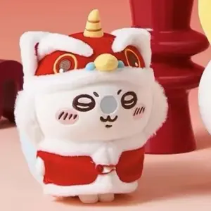 Chiikawa Cute Fluffy Momonga Flying Squirrel Hanging Piece Keychain Chinese New Year Lion Dance Gift in Stock Holiday Decoration
