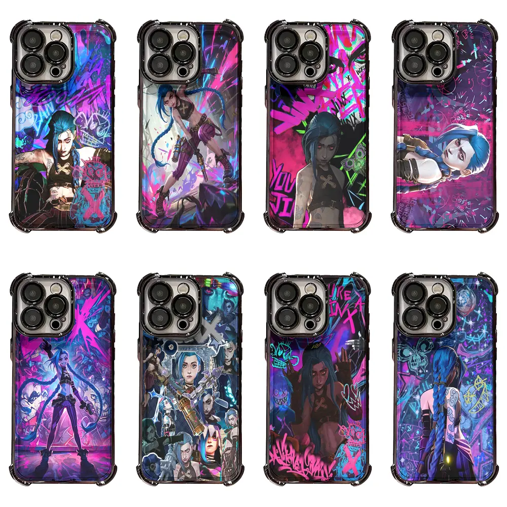 Jinx Arcane League of Legends Shockproof Hard Cellphone Case - Eco-Friendly, Anti-Yellowing Protective Accessory for iPhone 11-17 (Pro, Pro Max, Plus), Samsung Galaxy S23-S26 (Plus, Ultra) - League Fans Gift
