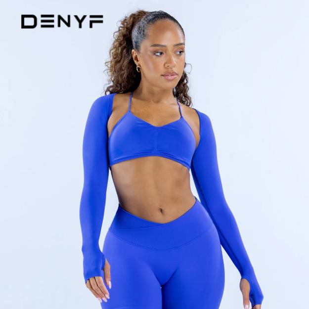 Seamless 3 Piece Activewear Set for Women, Cross Back Bra + Long Sleeve Layer + High Waist Leggings for Gym Yoga