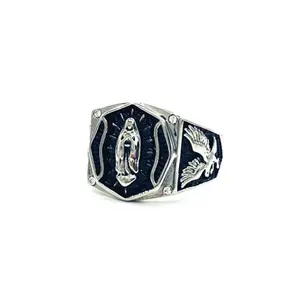 Stainless Steel Guadalupe Ring for Mens and Womens Catholics Jewelry Gifts for Her Him Female Male Anniversary Birthday