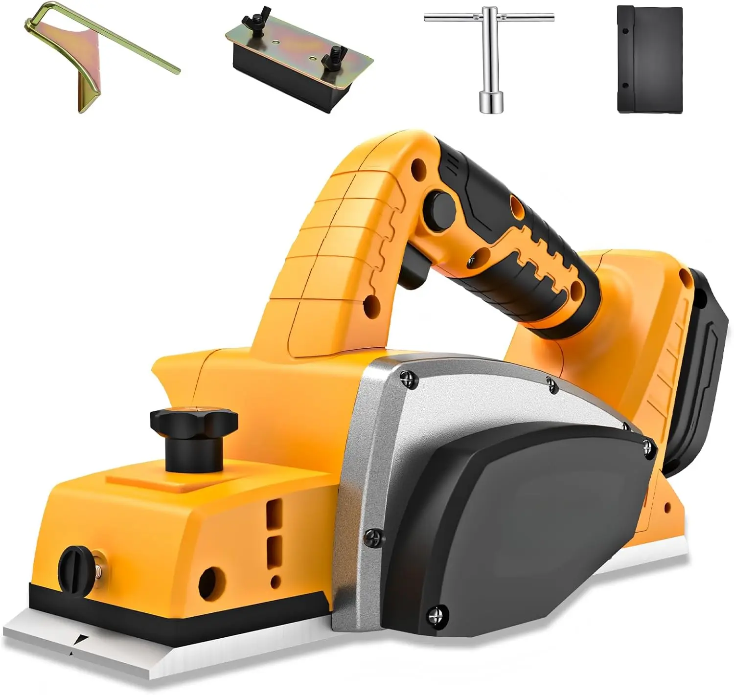 Cordless Electric Hand Planer, 3-1/4-Inch Handheld Wood Planer, 15000 RPM Powerful Planing Tool for Woodworking, Carpentry & Home DIY Projects, Fits 20V MAX Battery (Battery Not Included), Yellow