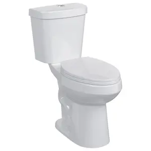 GARVEE 19 Inch Tall Toilet,Two-Piece Toilet with ADA Comfort Chair Height Seat,Elongated Standard Toilet,Dual Flush Top Buttons, Powerful 1.28 GPF Bathroom High Single Flush Bowl for Seniors, White