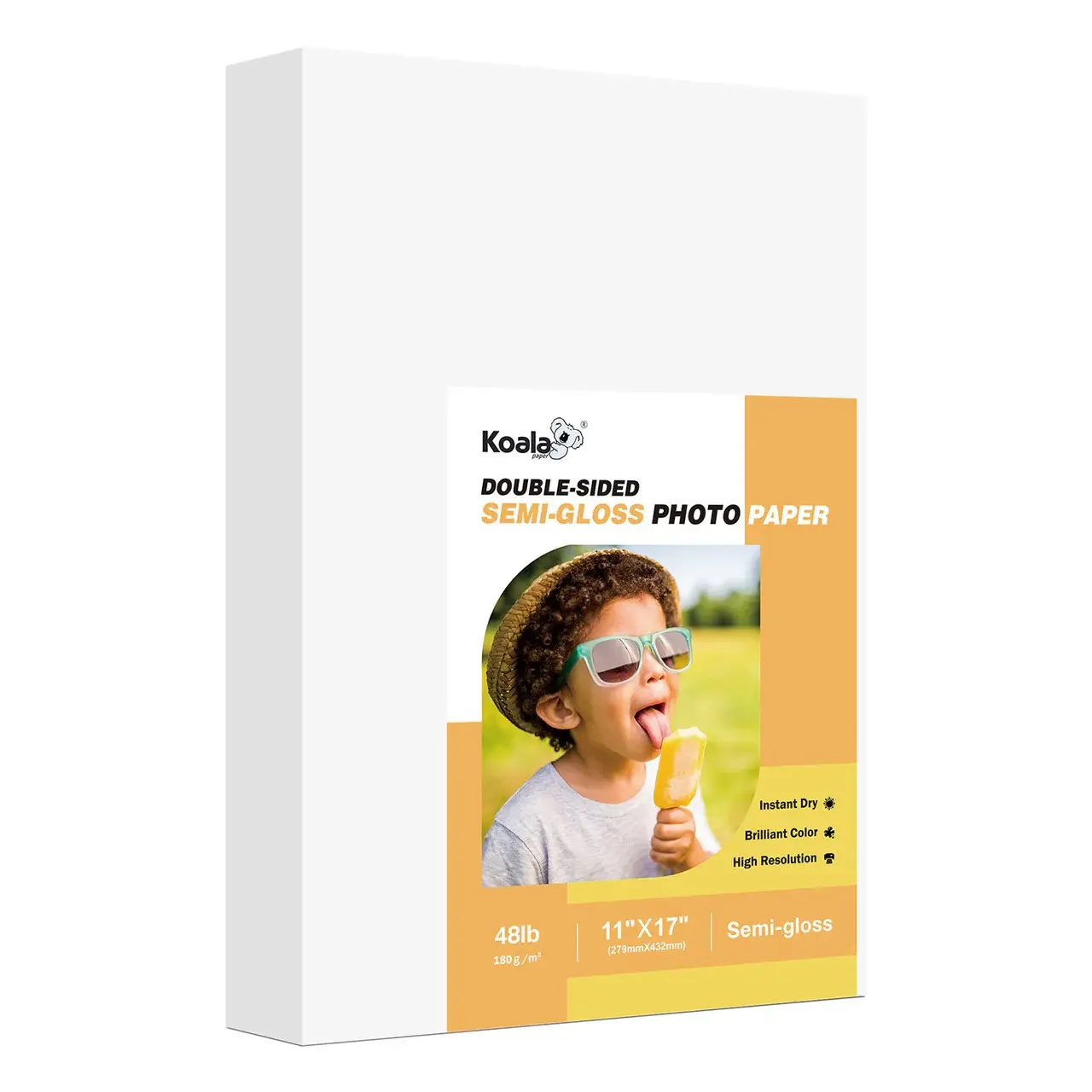 Koala Double-Sided Semi-Gloss Photo Paper 48lb 180 gsm 100 Sheets Inkjet & Laser Compatible for DIY Cake Toppers Id, DIY Craft Paperol Cards & More Durable Drawing Notebook